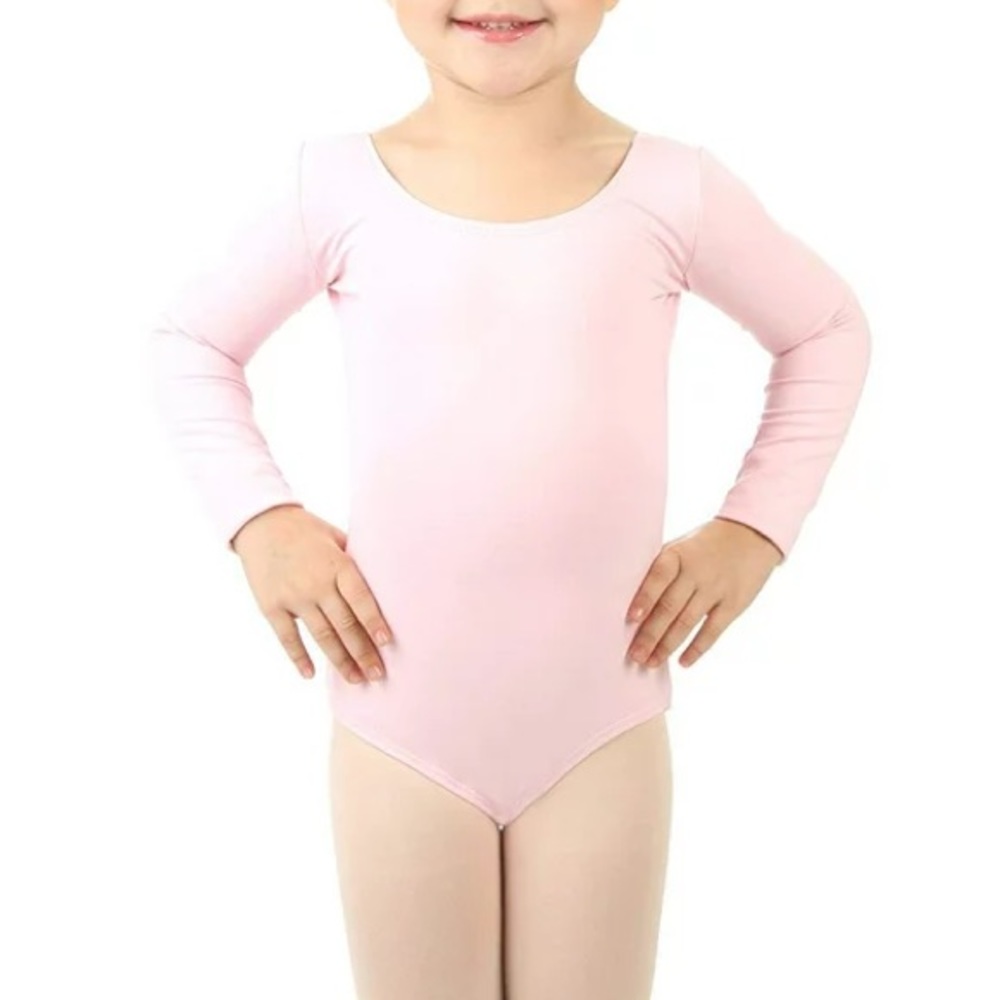 Elowel - Basic Long Sleeve Leotard - Ballerina Pink - Size 2-4